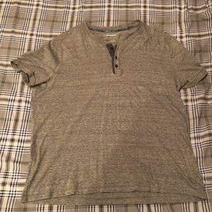 Short Sleeve Grey Henley Express Large